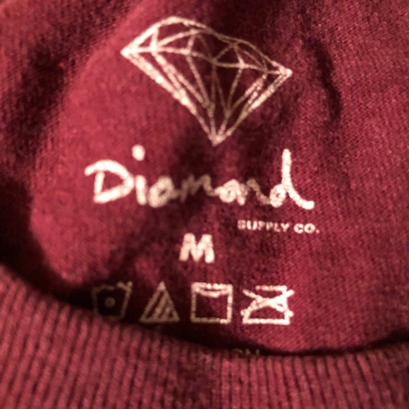 VINTAGE Y2K DIAMOND SUPPLY CO BAR T-SHIRT sz m burgandy - Picture 3 of 6